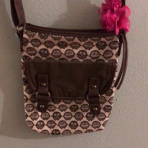 Brown and tan owl purse